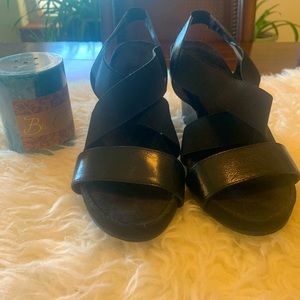 Black wedge sandal